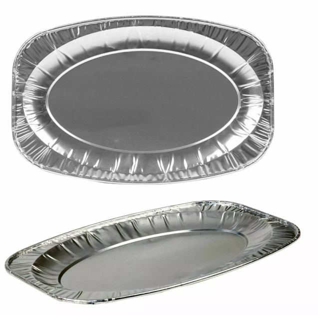 Kingfisher Aluminium Disposable Catering Serving Party Foil Platters 14" 20 Pack