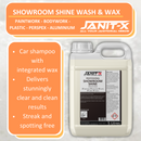 Janit-X Concentrated Car Shampoo with Wax 5L, Showroom Shine.