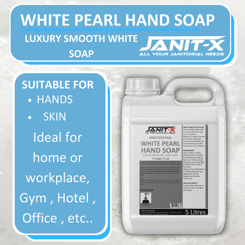 Janit-X Professional Luxury White Pearlised Hand Soap 5L Refill Bottle