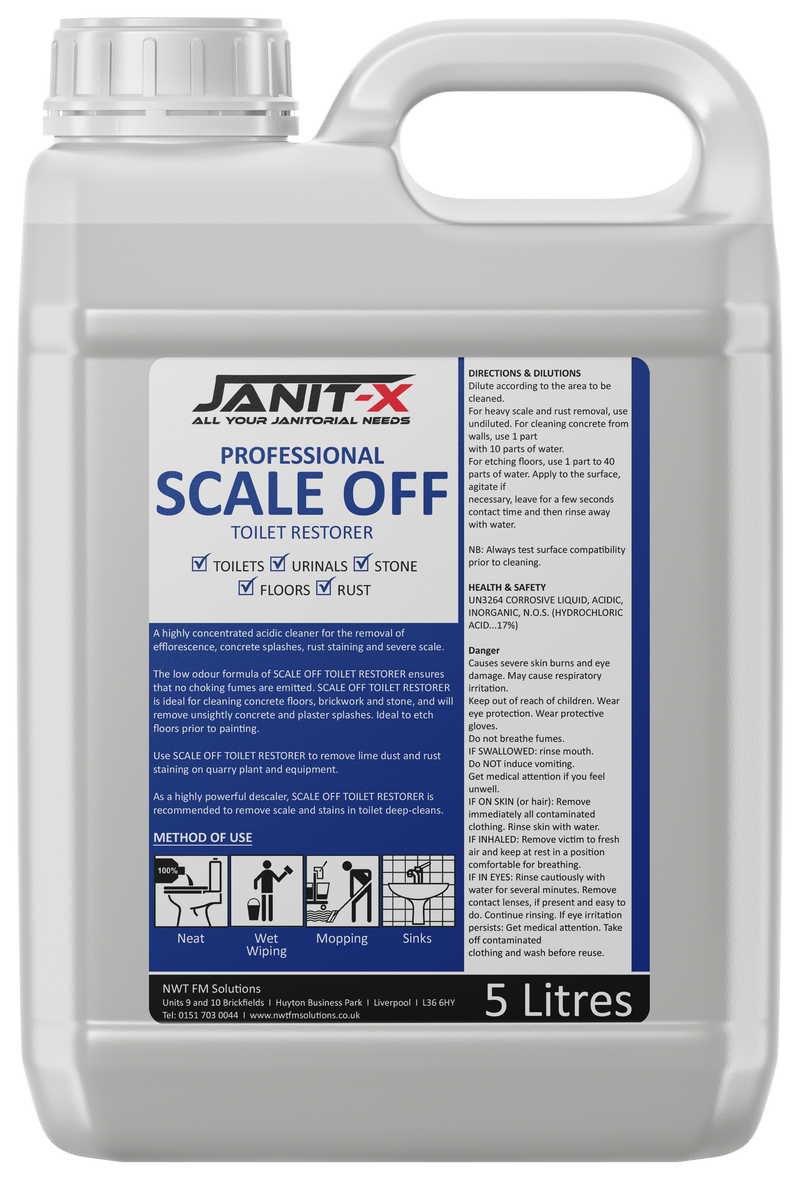 Janit-X Scale Off Toilet &amp; Urinal Restorer 5 litre Concentrate