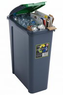 Wham Recycle It Green Slimline Bin & Lid 25 Litre