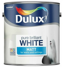 Dulux Matt Emulsion Paint For Walls And Ceilings - Pure Brilliant White 2. 5 Litres