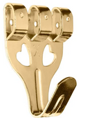Extra Large {No.4} Brass Plated Picture Hanging Hooks Pack of 2