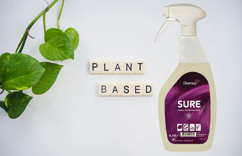 Diversey SURE Cleaner Disinfectant Spray, plant based, 100% biodegradable, environmentally friendly, 750 mL