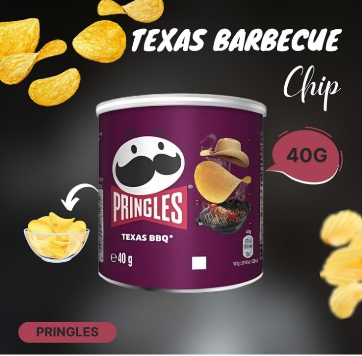 Pringles Texas BBQ Crisps 40g x 12 per case