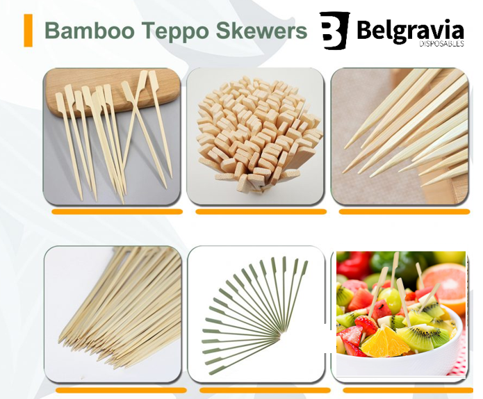 Belgravia Bamboo Paddle Skewers 15cm Pack 100's