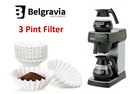 Belgravia White 3 Pint Pour & Serve Coffee Machine Filter Papers Bravilor (500s)
