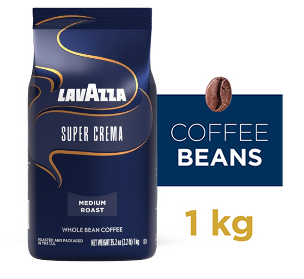 Lavazza Super Crema Whole Bean Espresso Coffee 1kg UK BUSINESS