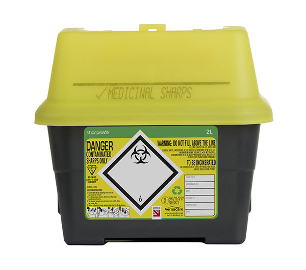2ltr Sharpsafe Sharps Bin 2Ltr Yellow 2Ltr – UK Business Supplies