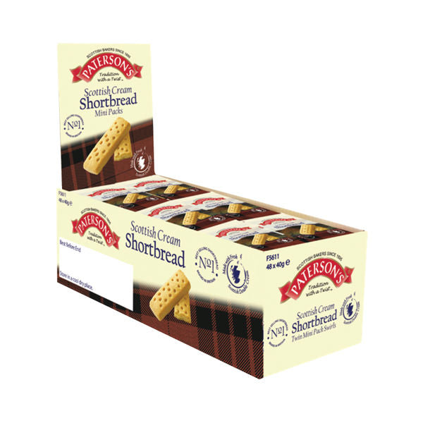 Patersons Scottish Cream Shortbread Fingers Mini Packs 40g (Pack of 48)