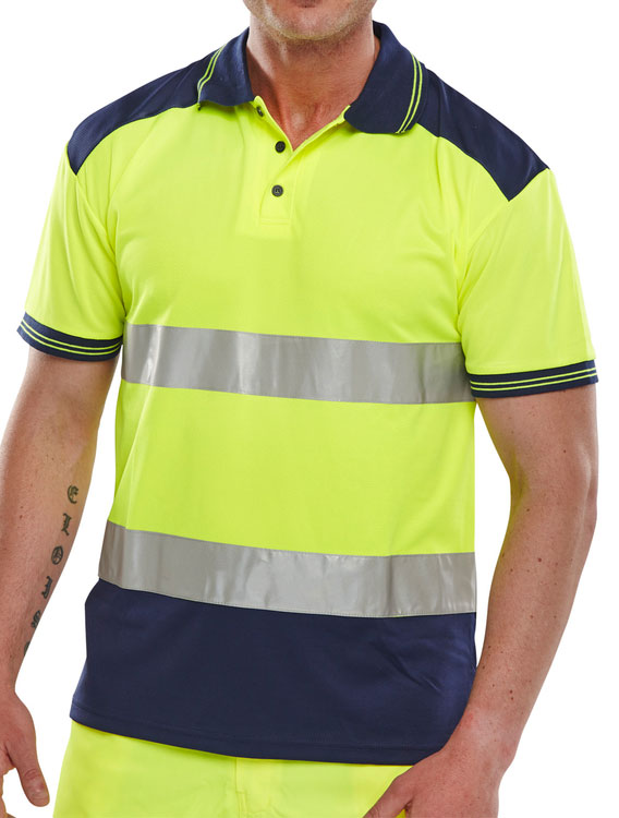 Beeswift Polo Shirt Two Tone Saturn Yellow / Navy {All Sizes}