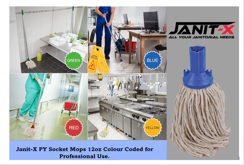 Janit-X  PY Smooth Socket Mop 12oz Blue {CHSA Approved}