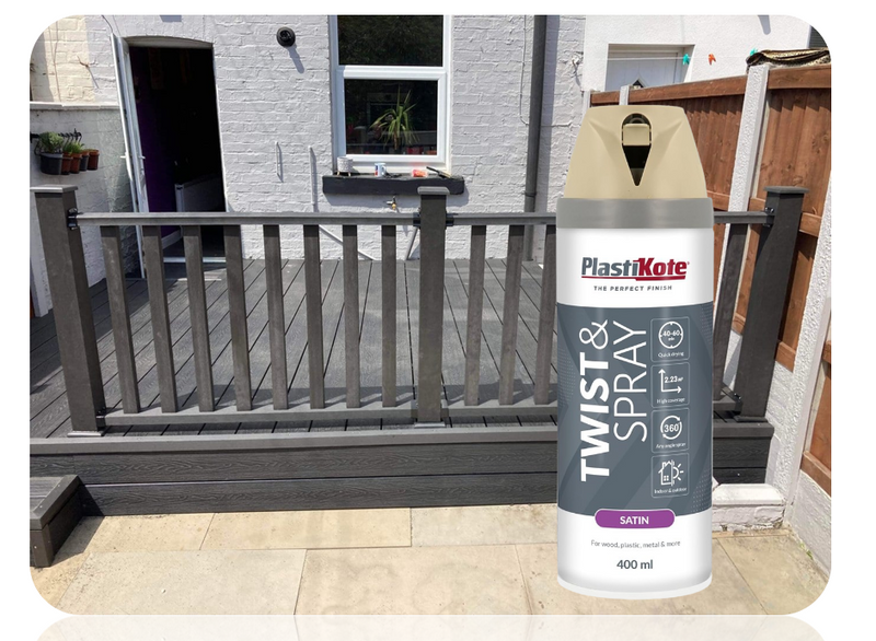 Plasti-Kote 400Ml Premium Spray Paint Satin - Warm Grey