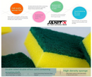 Janit-X Abrasive Sponge Back Large Green Scourers Pack 10's, {10-150 Scourers}