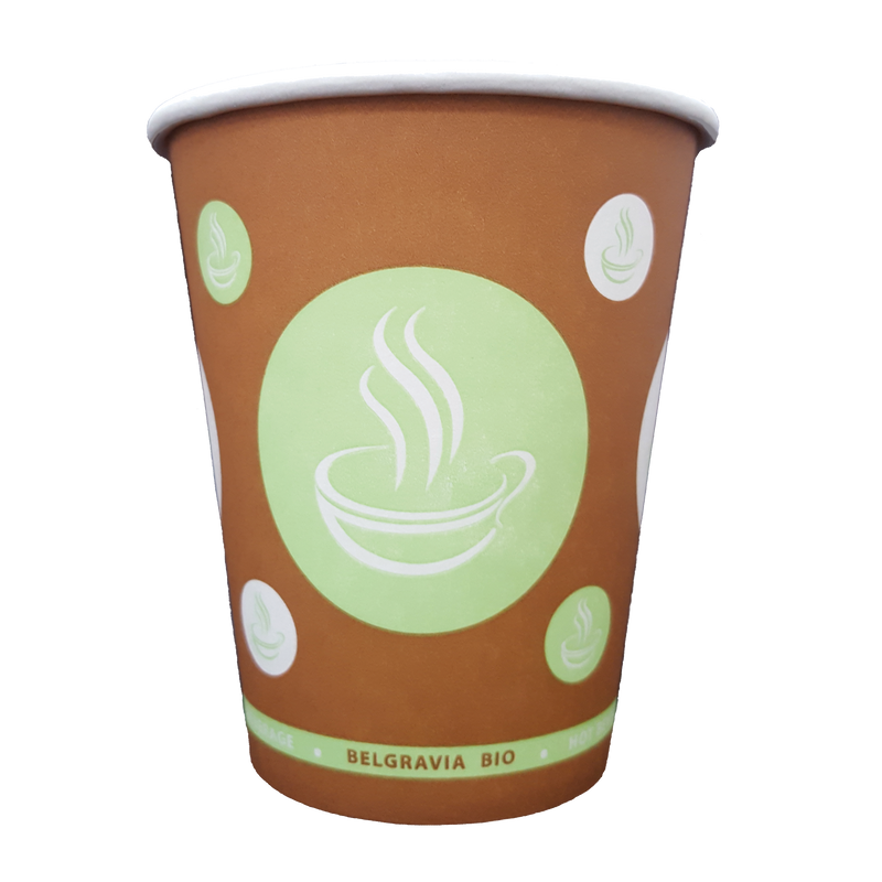 8oz Belgravia Biodegradable & Compostable Single Walled Paper Cups