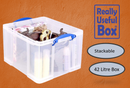 Really Useful Box Plastic Lightweight Robust Stackable 42 Litre 440x520x310mm Clear Code 42C