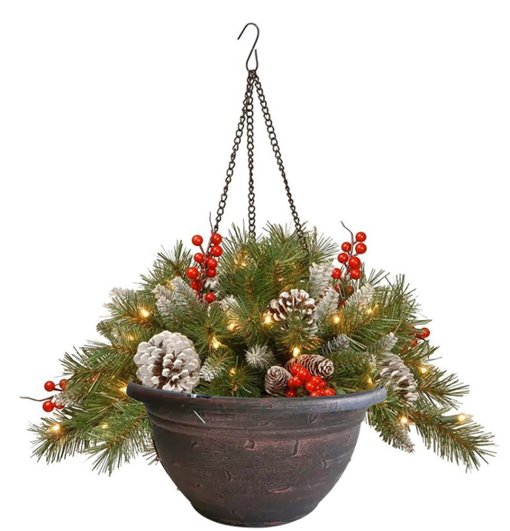 Fixtures Copper Effect Large Garden Hanging Basket 37cm x 20cm