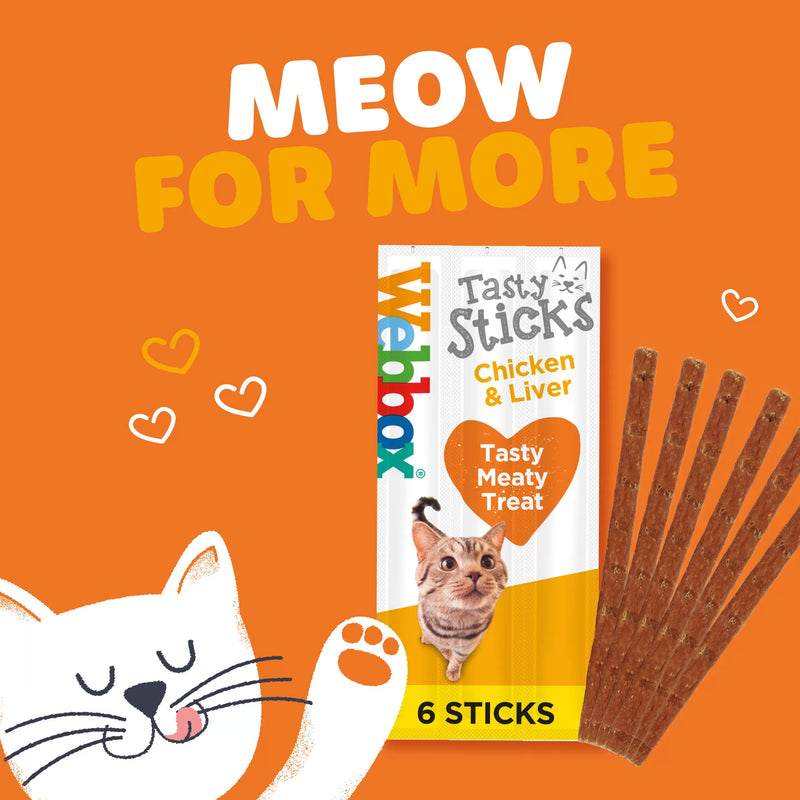 Webbox Cat Treats Tasty Sticks Chicken & Liver 6 Sticks