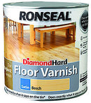 Ronseal Diamond Hard Floor Varnish Dark Oak Satin 2.5L