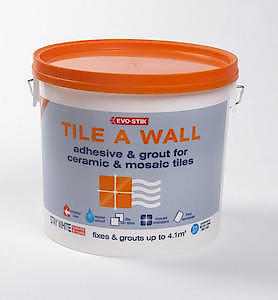 Evo-Stik Tile A Wall Adhesive & Grout For Ceramic & Mosaic Tiles 1 Litre Evo416512,White