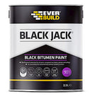 Everbuild Black Jack 901 Bitumen Paint | Solvent Based | Black | 2.5 Litre