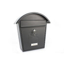 Burg-Wachter  Classic 2 Wall Mounted Galvanised Steel Lockable Post Box Matt Black