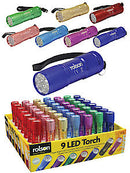 9 Led Torch 7 Colours 61693
