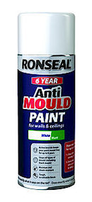 Ronseal Qdamawm 6 Year Anti Mould Spray Aerosol White Matt 400Ml