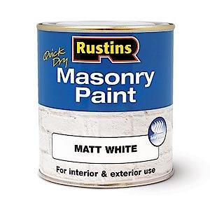 Rustins Masonry Paint | Matt White | Quick Drying | Low Odour | 500ml