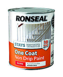 Ronseal Rslocswgp25L One Coat Stays Gloss Paint, White, 2.5 Litre