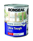 Ronseal Rslswutsp750 Stays Ultra Tough Satin Paint, White, 750 Ml