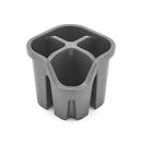 Addis 517938 Cutlery Utensil Drainer Caddy With 4 Compartments, Metallic Silver, 14 X 14 X 13 Cm