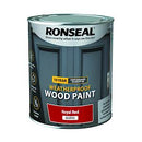 Ronseal 10 Year Weatherproof 2-In-1 Wood Paint Royal Red Gloss 750Ml