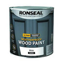 Ronseal 10 Year Weatherproof 2 In 1 Wood Paint White Gloss 2.5 Litre