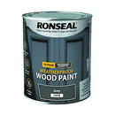 Ronseal 10 Year Weatherproof 2-In-1 Wood Paint Grey Satin 750Ml