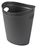 Addis 518077 Plastic Waste Paper Bathroom Bedroom Office Trash Bin, Metallic Silver, 12 Ltr