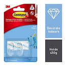 Command Small Clear Designer Picture Hooks 2 Pack 450G 1Lb