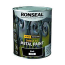 Ronseal Direct To Metal Paint Black Satin 750Ml