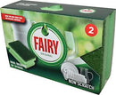 Addis Fairy Originals Non Scratch General Dual Sponge Scourer With Crystals, Pack Of 2, Green