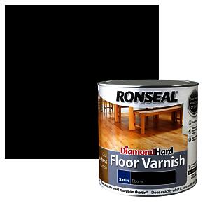 Ronseal Dia Hard Floor Varnish Ebony Satin 2.5L