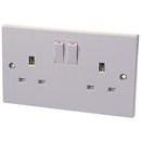 White 2 Gang 13A Double Pole Switched Socket | Twin Socket