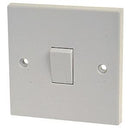 Dencon Electritcal Single Gang Light Switch | 1 Gang 2 Way | White Plastic 10A