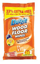 Duzzit Wood Floor Wipes | Jumbo Sized | Lemon Fragrance | 1 x 24 Pack