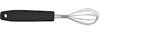 Fackelmann Initial Mini Egg Whisk Stainless Steel With Pp Plastic Handle, 22Cm, Silver, Black