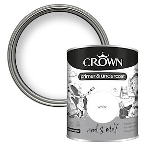 Crown Wood And Mdf Primer And Undercoat, White (0.75 Liters)