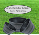 Fixtures Half Barrel Cask Planter Extra Large, Grey 62cm x 38cm