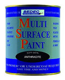 Bedec Multi Surface Paint Soft Matt Anthracite Grey 750Ml