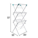 Jvl Three-Tier Folding Concertina Laundry Washing Clothes Horse Airer, White,138 X 63