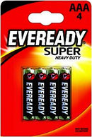Eveready Super Heavy Duty Aaa Zinc Batteries, 4 Each