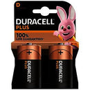 Duracell Plus D Battery Alkaline 100% Life (Pack of 2) 5009816